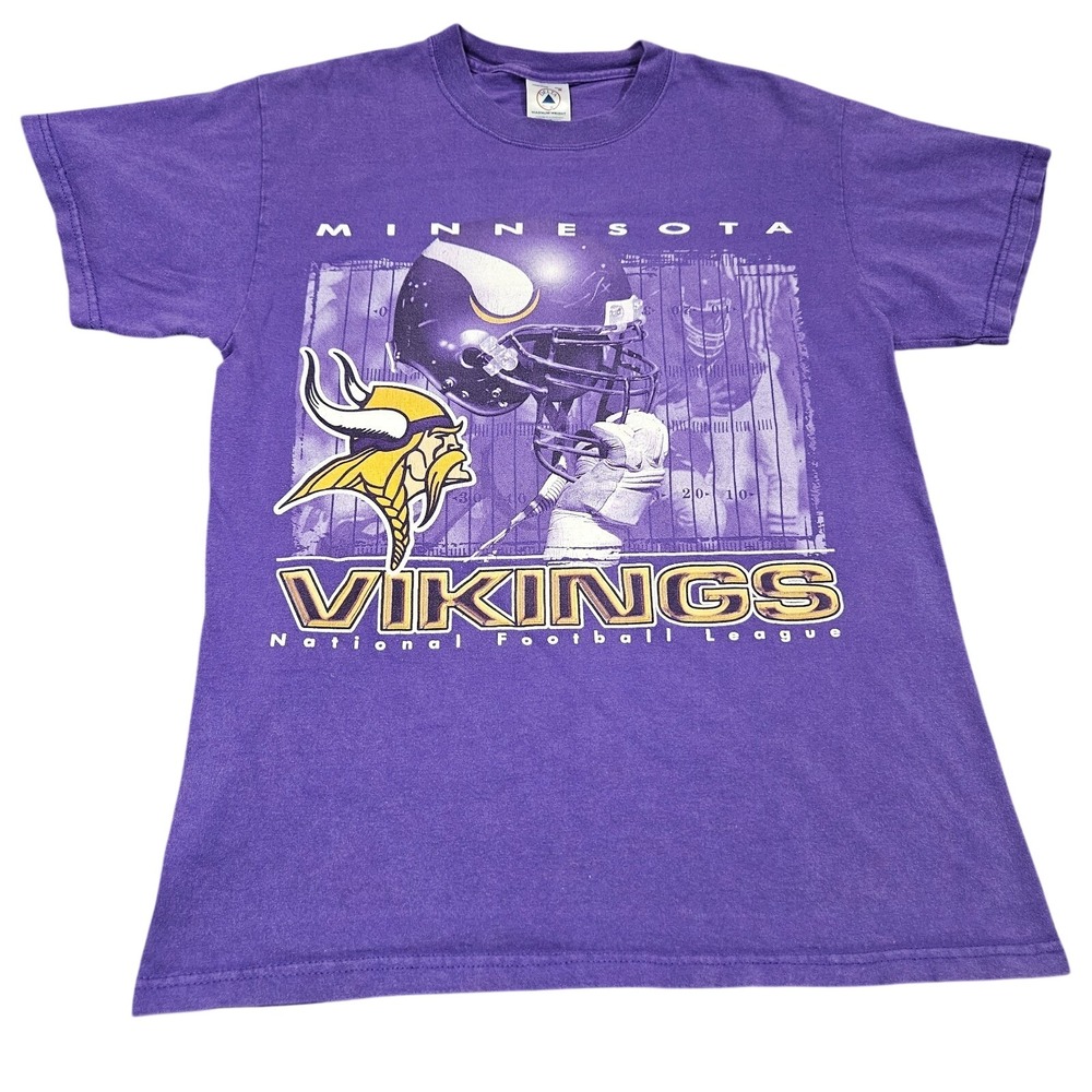 Vintage Minnesota Vikings TShirt Mens M Purple Delta Magnum Heavy Weight Y2K NFL
